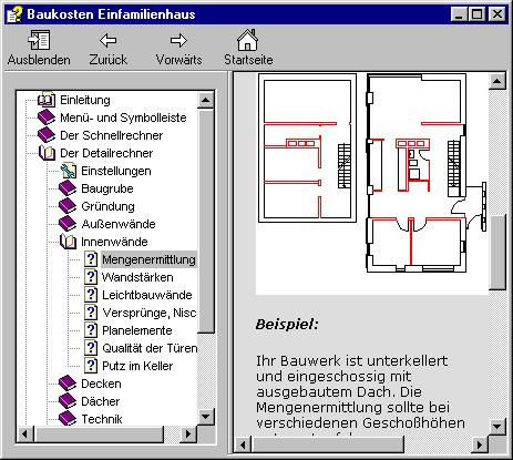 Screenshot Baukosten Einfamilienhaus Anleitung